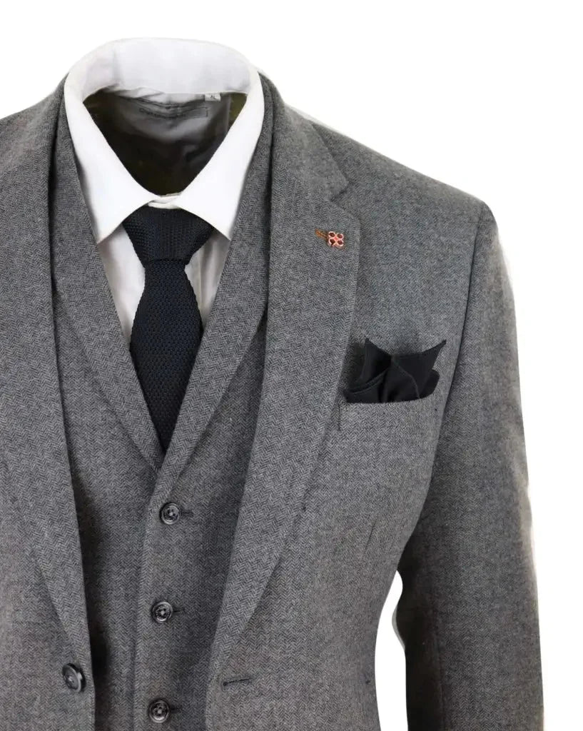 Cavani - Dreiteiliger Anzug - Martez Grey Tweed - driedelig