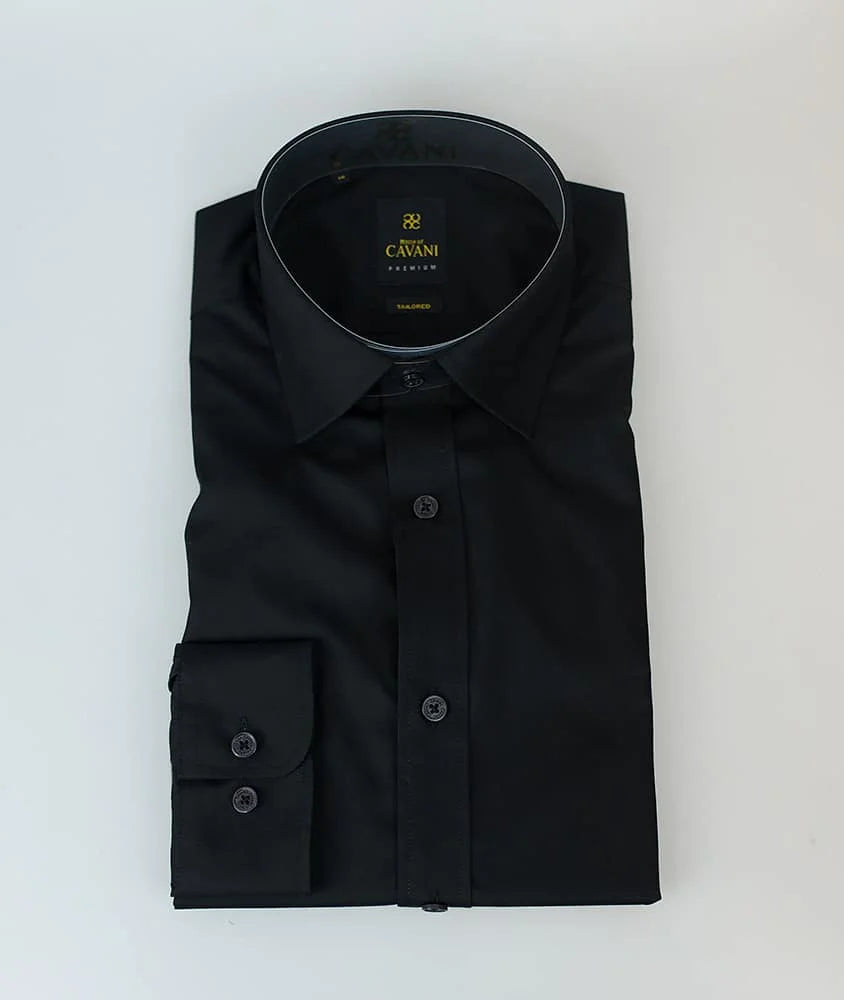 Cavani Slim Fit Herrenhemd schwarz - overhemd