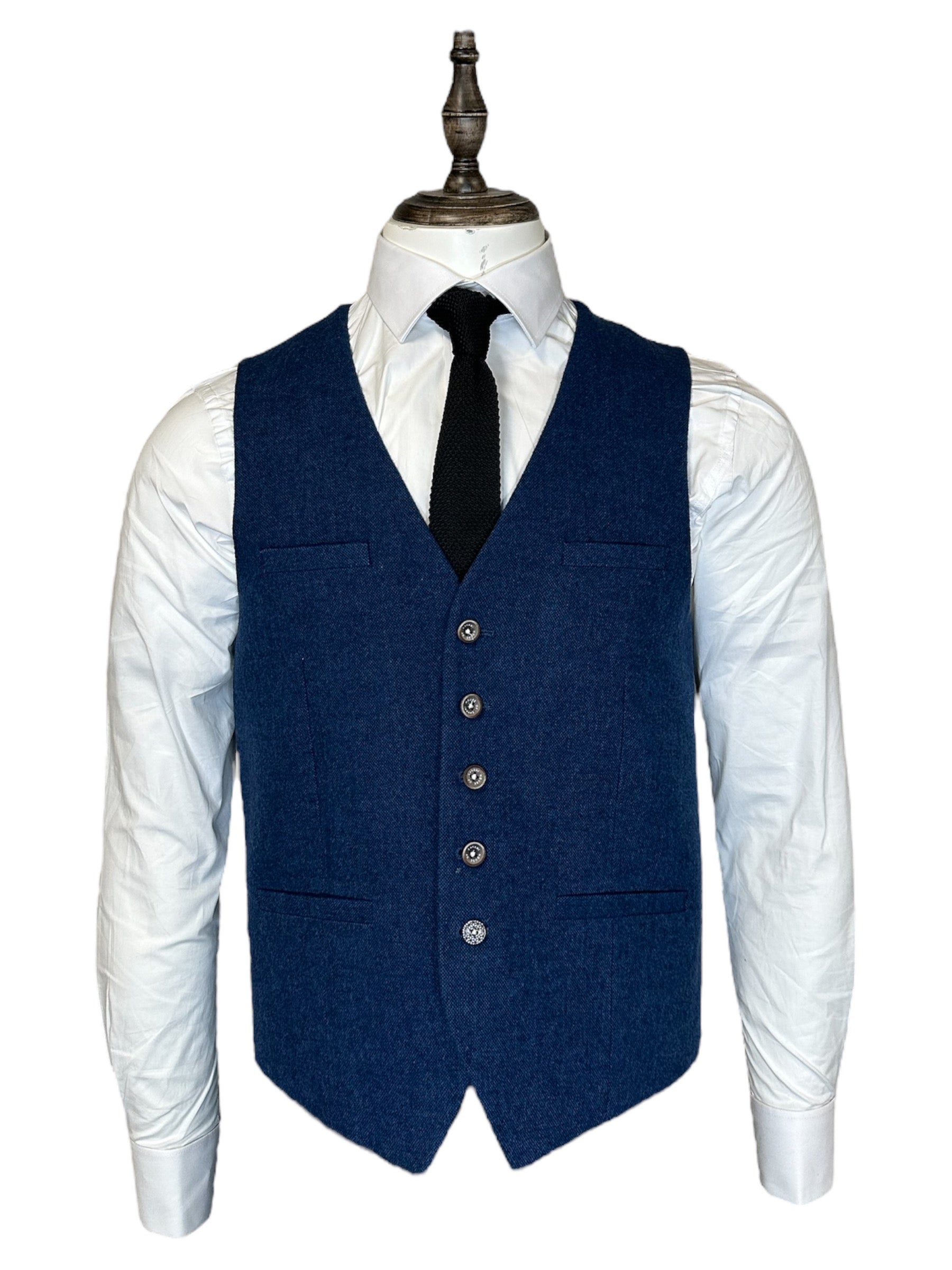 Cavani - Weste Tweed Orson Blau