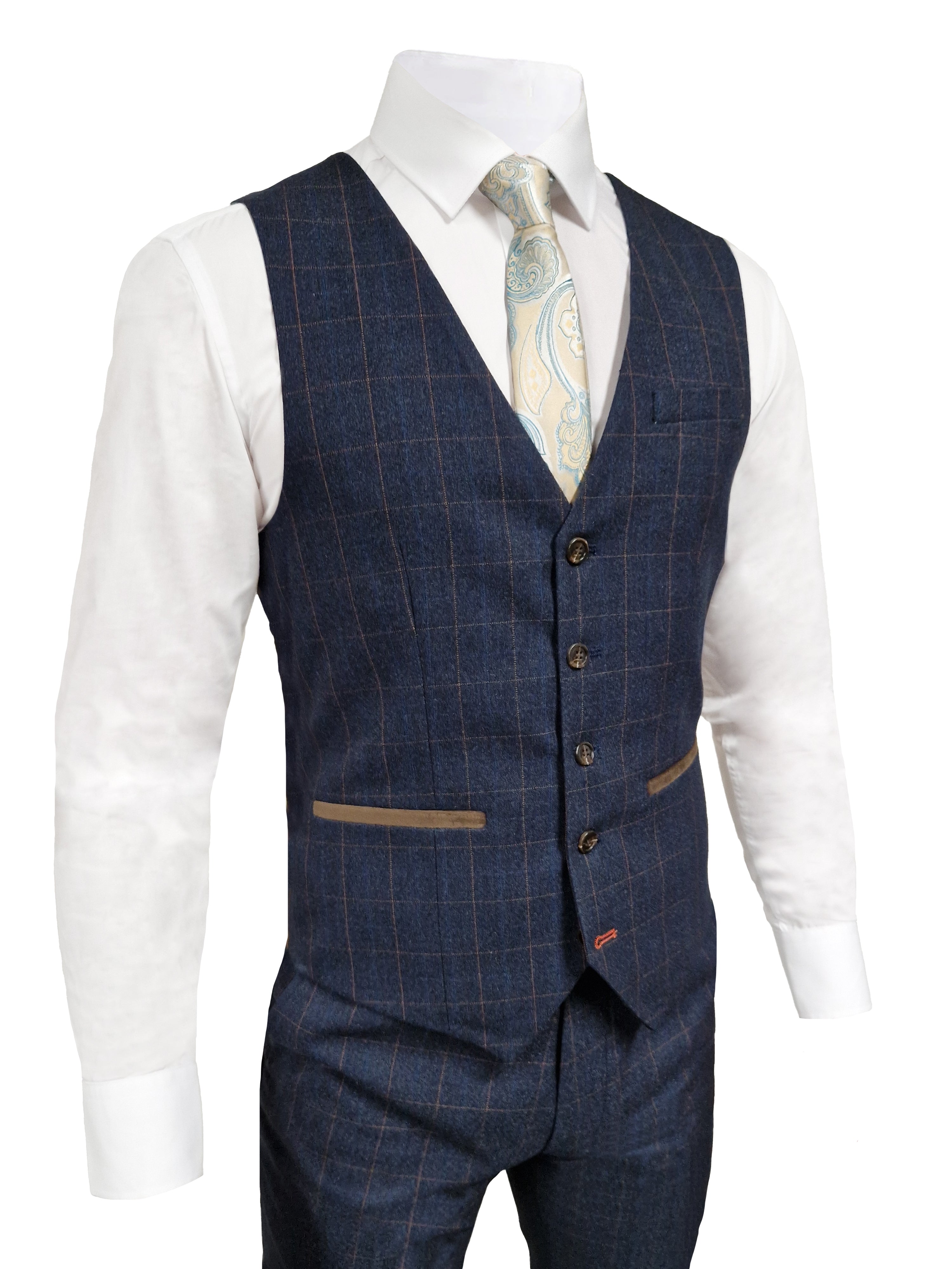 TAVERNY Admiral - Herrenanzug Marineblauer Check