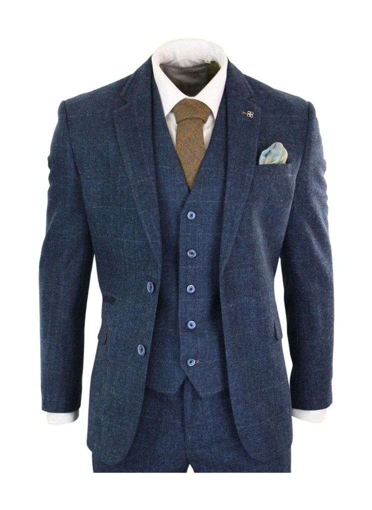 Cavani - Sakko Peaky Style Carnegi Marineblau Tweed