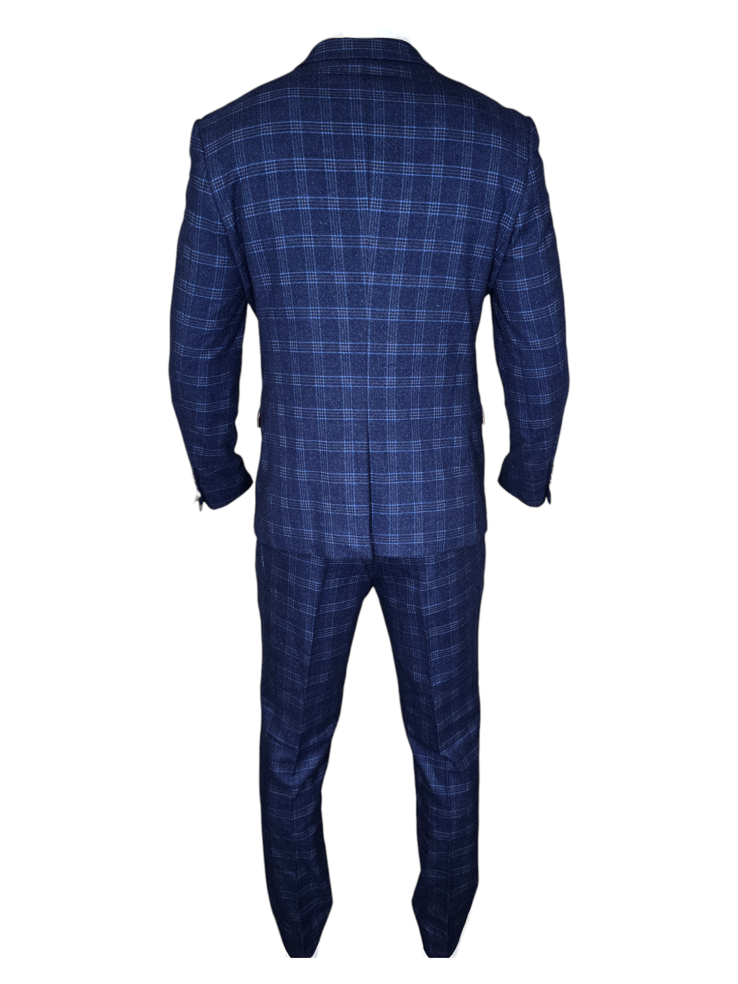 2-teiliger blauer Anzug mit Karomuster - Marc Darcy Chigwell Tweed 2pc