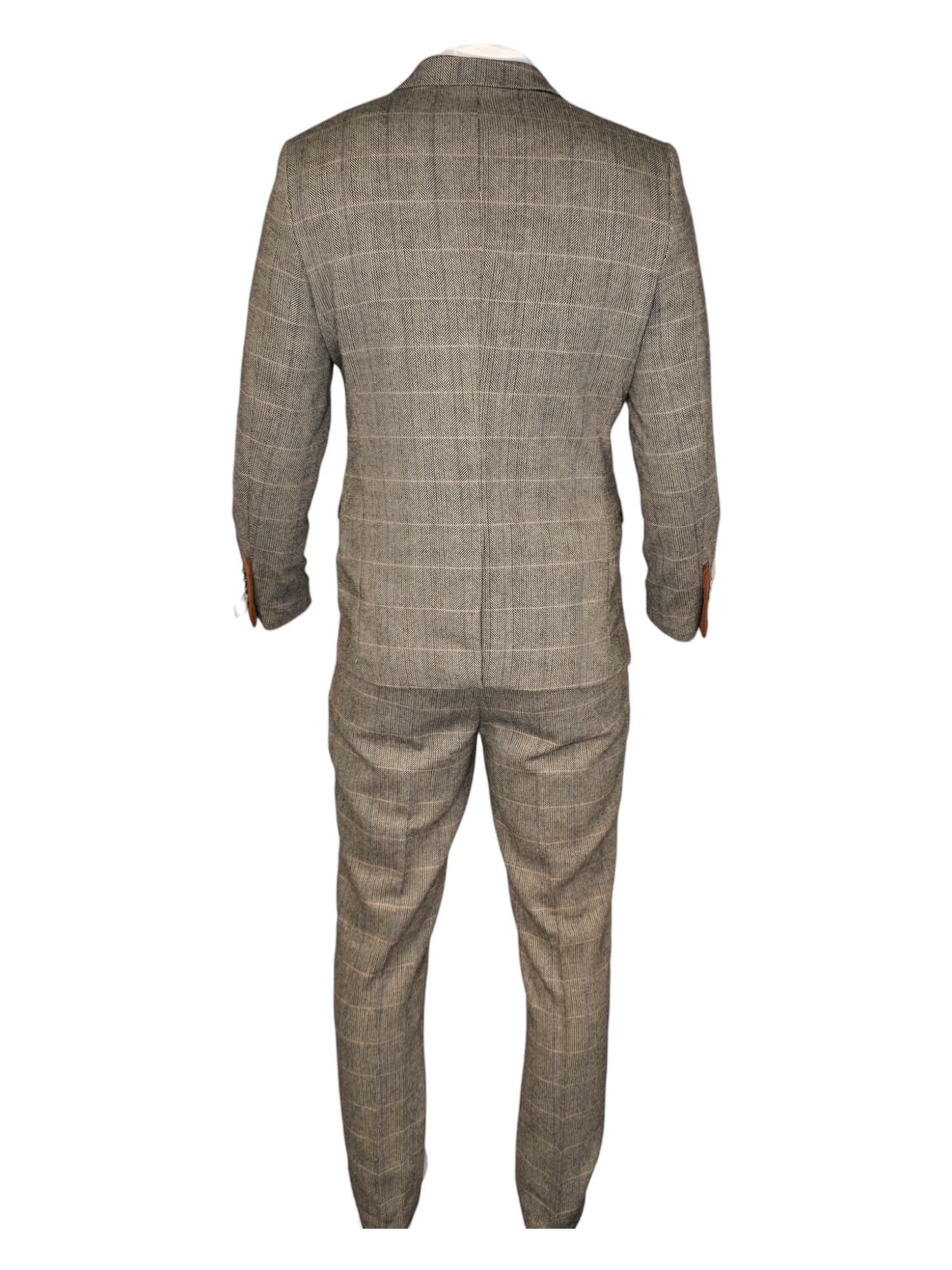 2-teiliger Anzug - brauner Herrenanzug - Herringbone Brown Suit 2pc