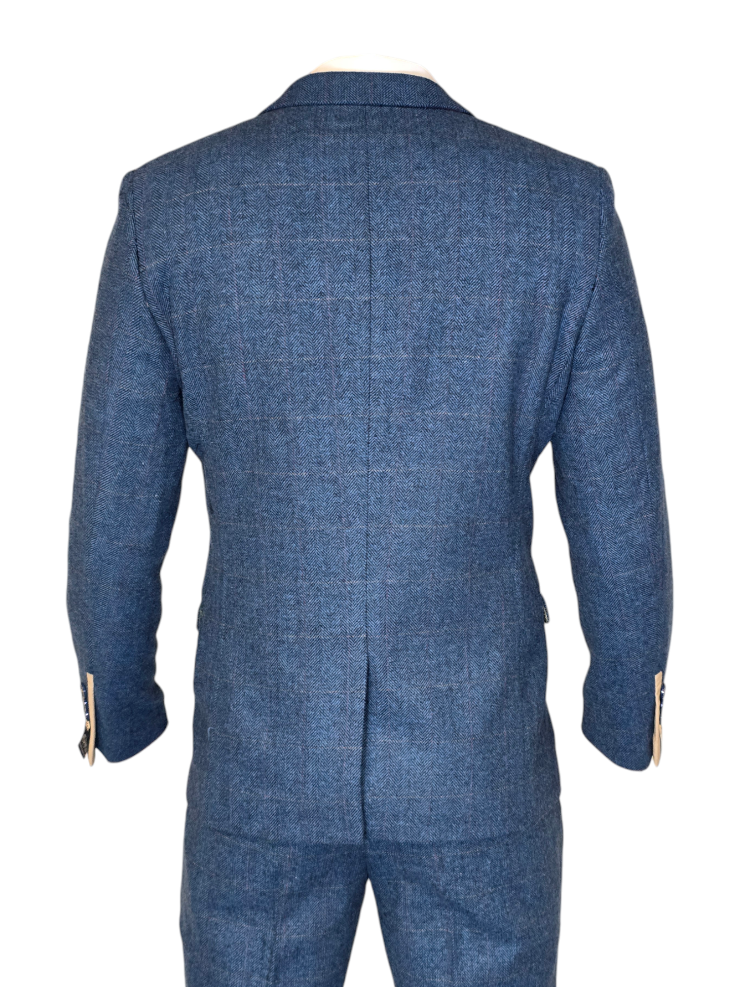 2-teiliger Anzug - blauer Herrenanzug - Dion Blue Herringbone 2pc