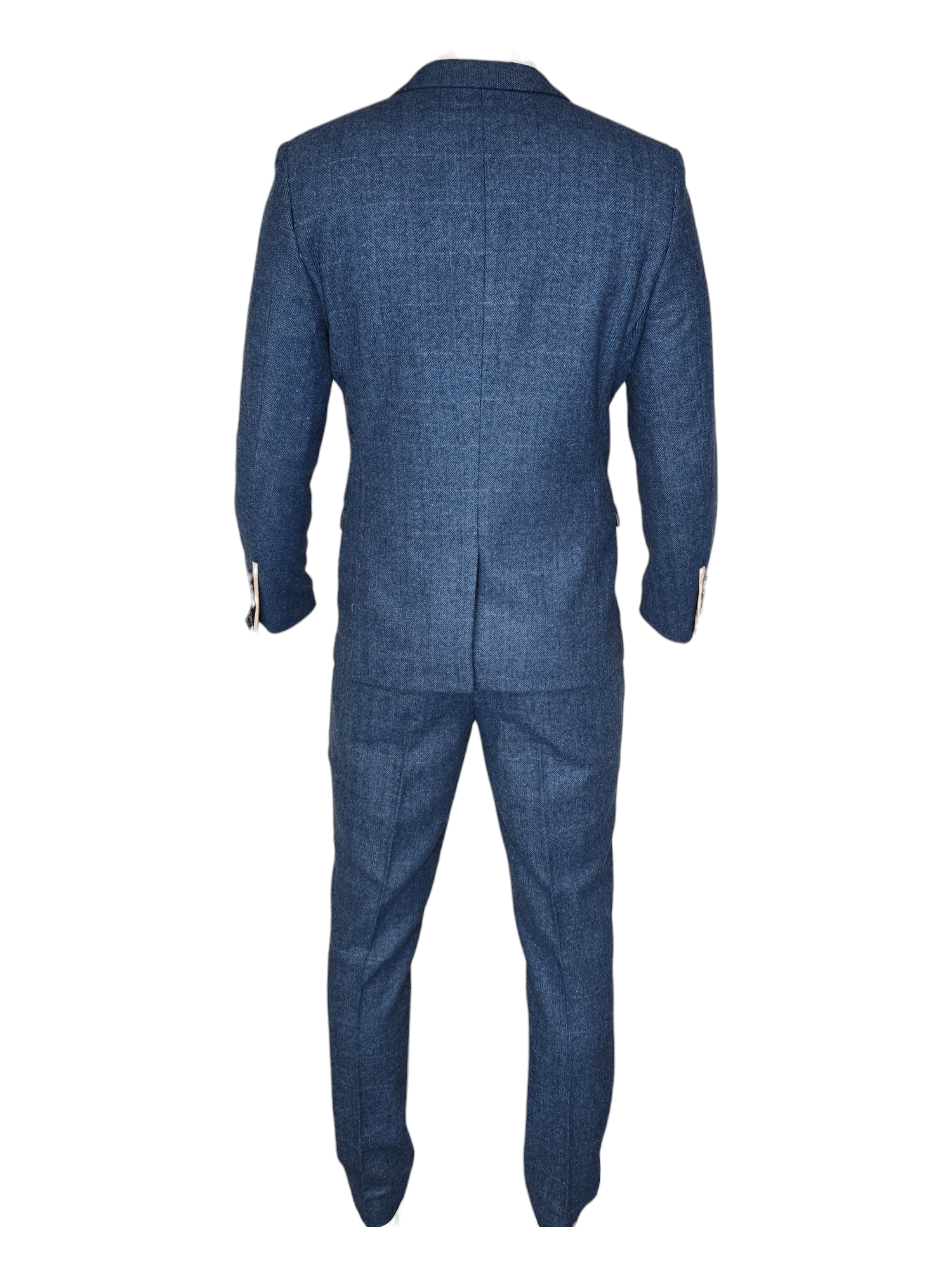 2-teiliger Anzug - blauer Herrenanzug - Dion Blue Herringbone 2pc