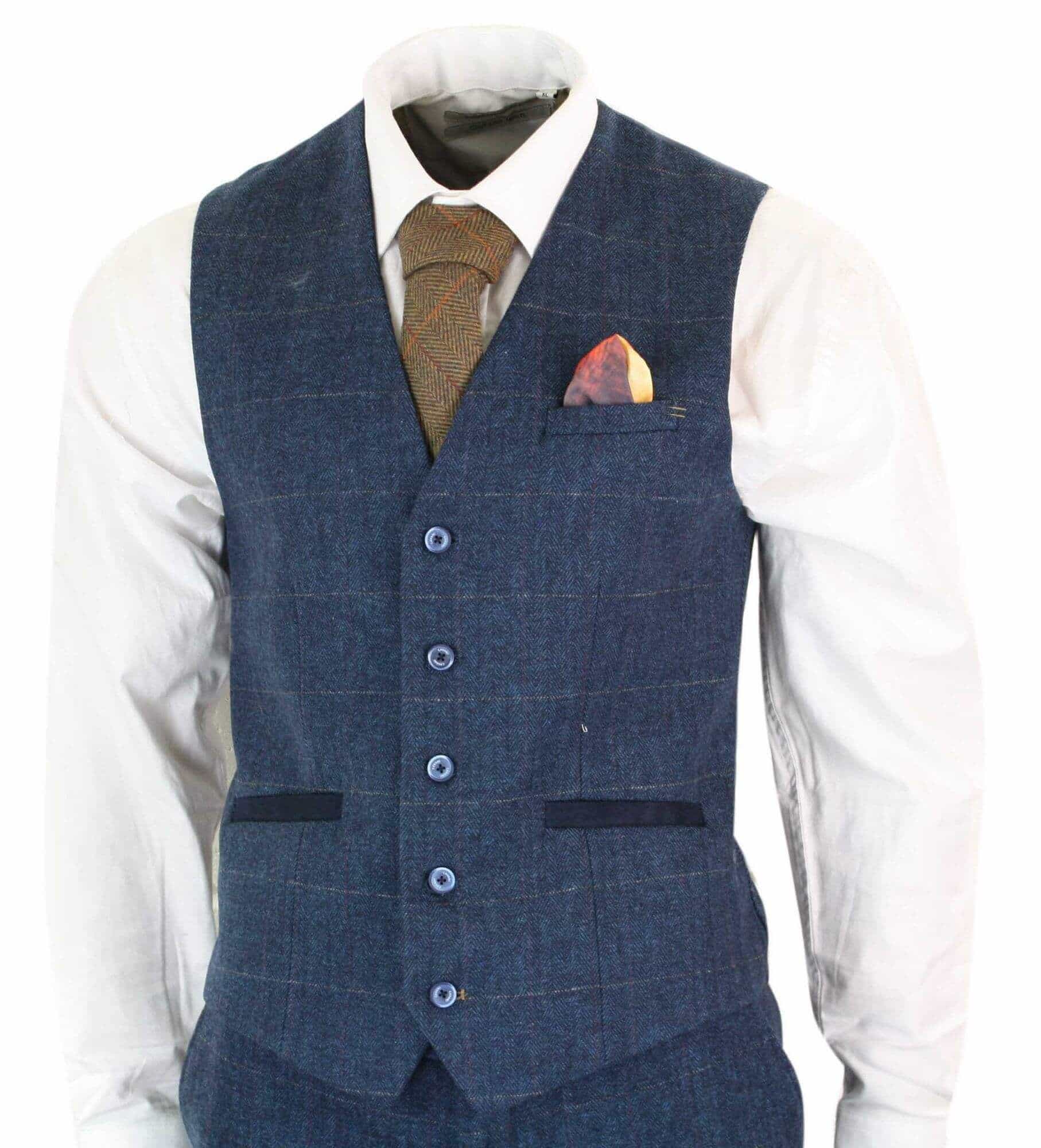 Dreiteiliger Anzug Cavani Peaky Style - Carnegi Navy Tweed Suit