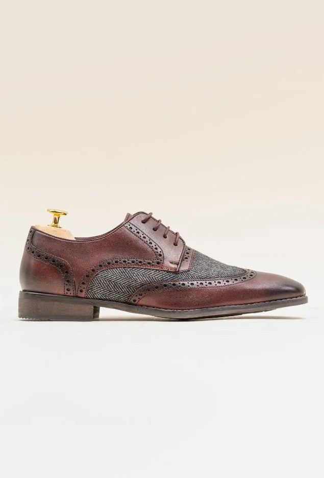 Cavani Faro Tweed Schuhe - Bordo - schoenen