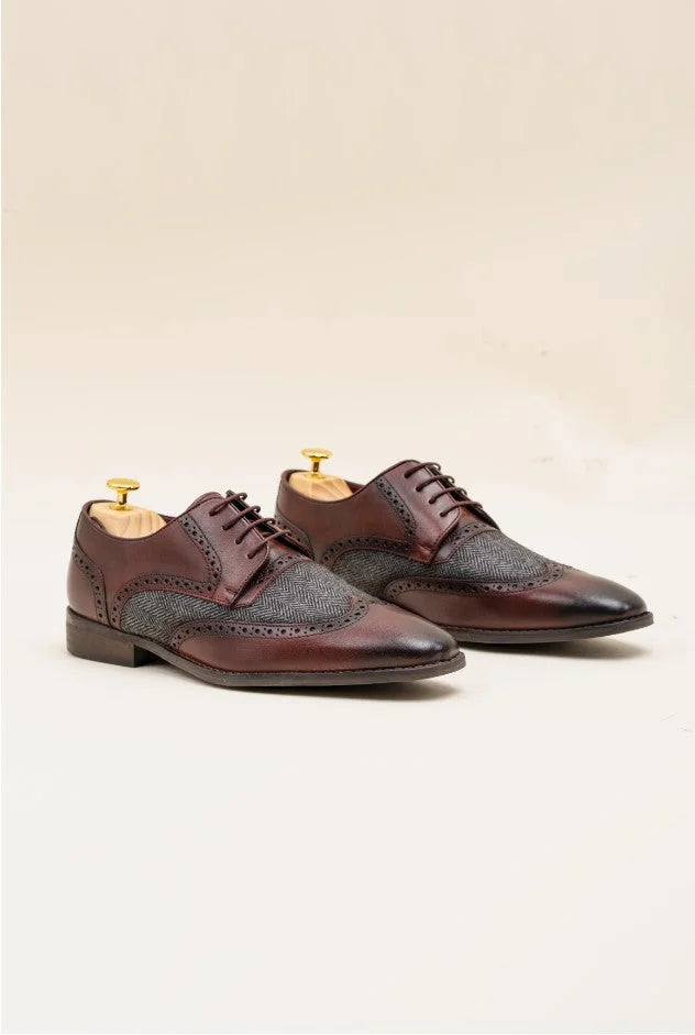 Cavani Faro Tweed Schuhe - Bordo - schoenen