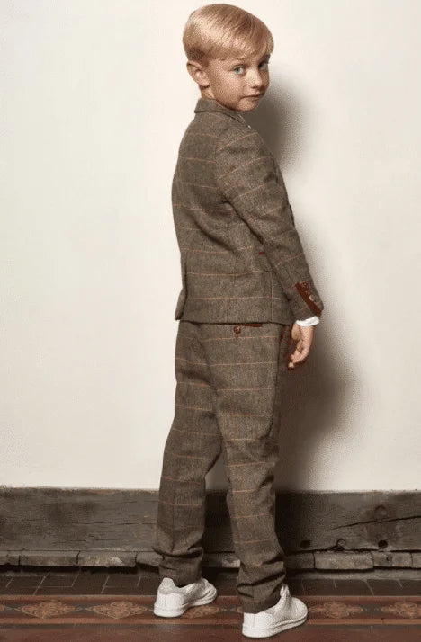 Dreiteiliger Anzug für Kinder - Tweed Beige - kinder pak