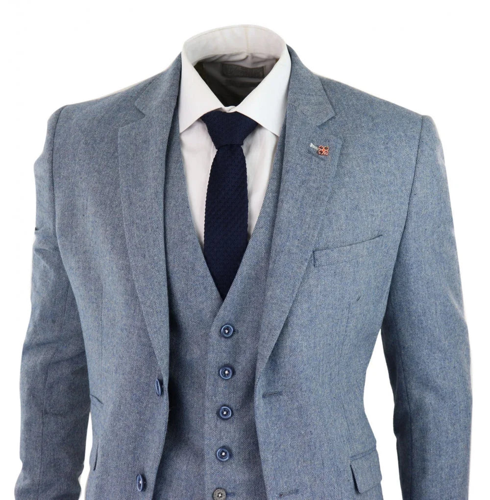 Dreiteiliger Anzug Hellblaues für Herren | Cavani Wells