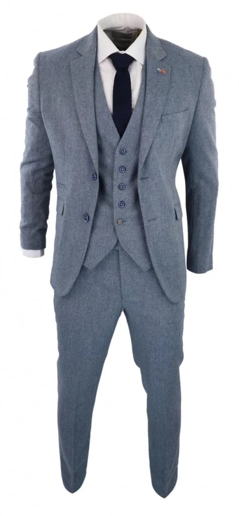Dreiteiliger Anzug Hellblaues für Herren | Cavani Wells