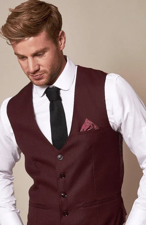 Dreiteiliger Anzug Weinrot - driedelig pak