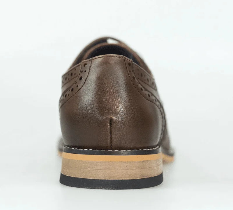 Dunkelbraune Tweed Schuhe | Cavani Horatio Brown - schoenen