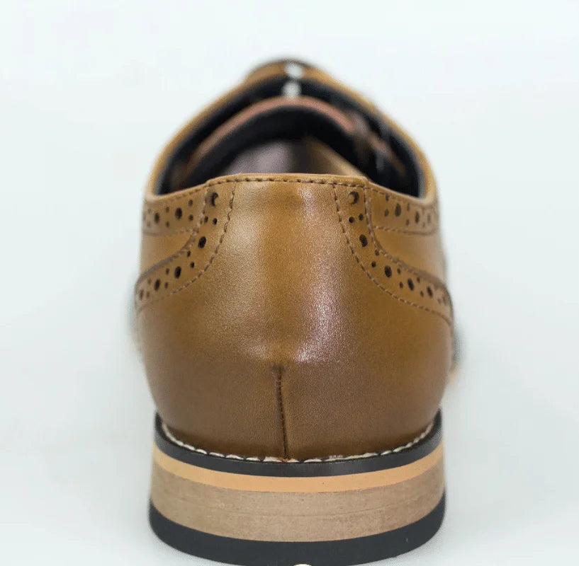 Dunkelbraune Tweed Schuhe | Cavani Horatio TAN - schoenen