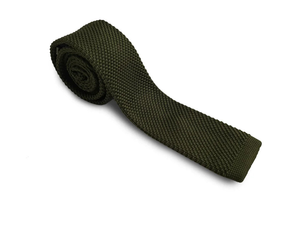 Gestrickte Krawatte Garrison Limited moosgrün - stropdas