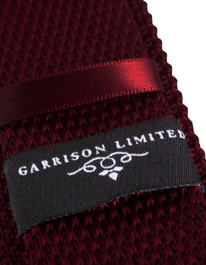 Gestrickte Krawatte Garrison Limited weinrot - stropdas
