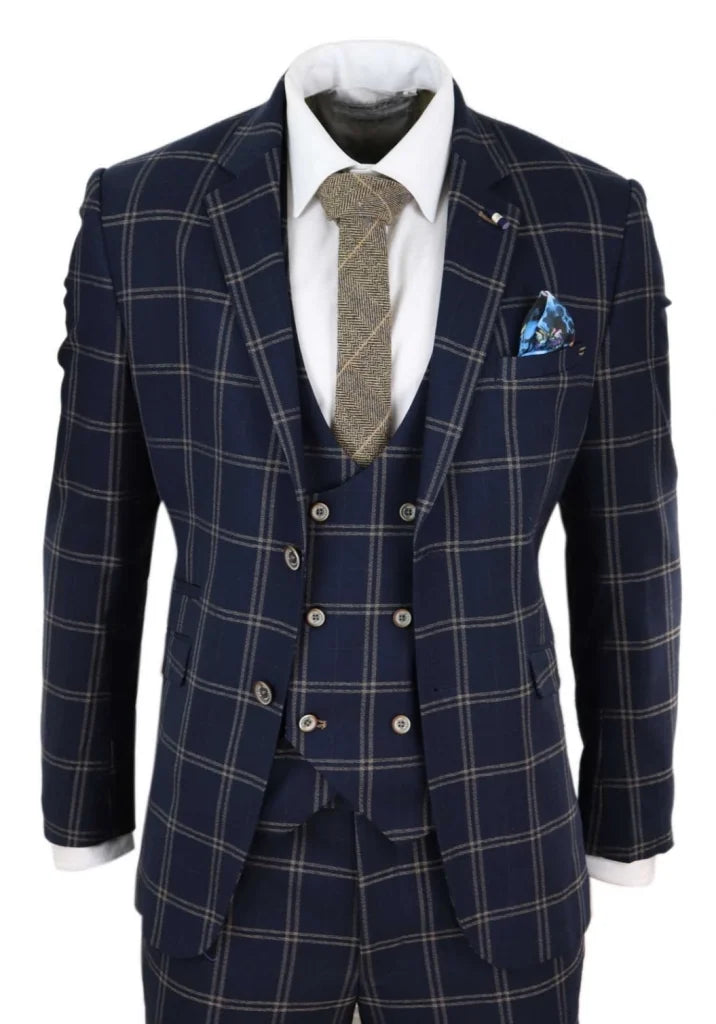 Hardy Anzug marineblau dreiteiliger Anzug Gentleman’s Suit -