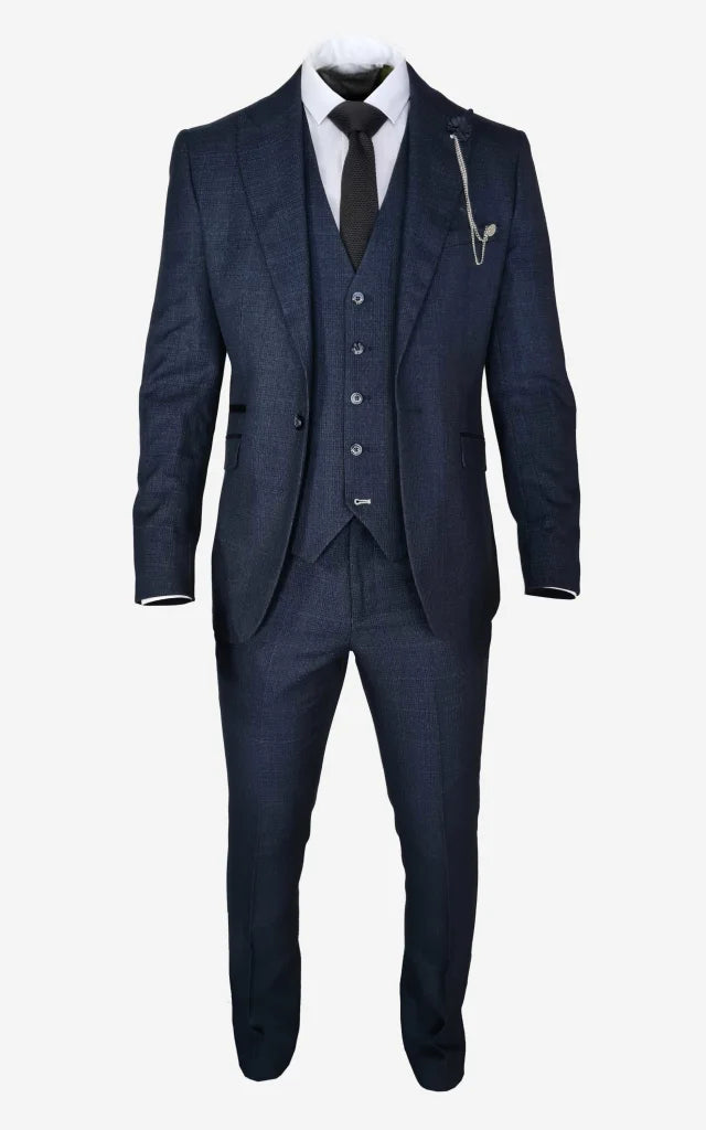 Herren Anzug Marineblau - Cavani Caridi - driedelig pak