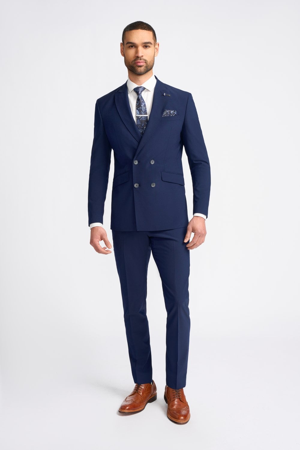 2-teiliger Anzug - Zweireihig - Cavani Victorious Navy Suit 2pc