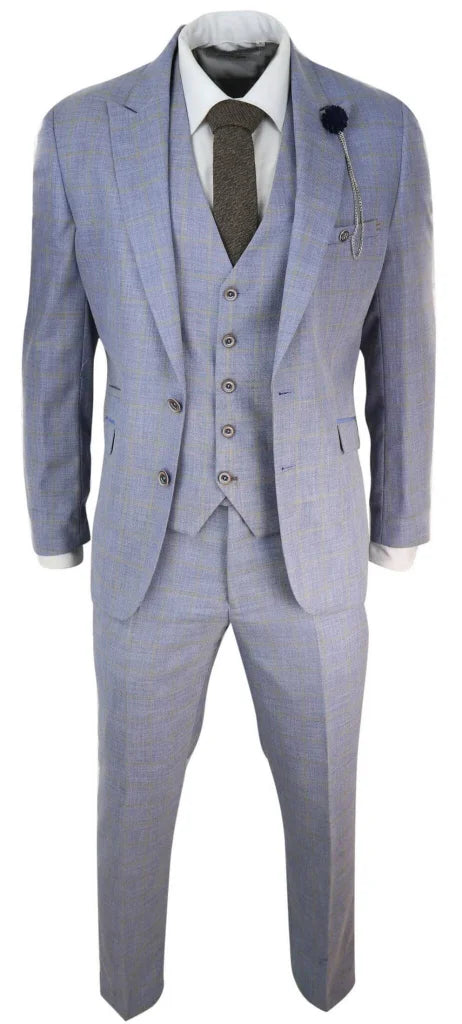 Dreiteiliger Anzug hellblau - Cavani Connor Light Blue Slim