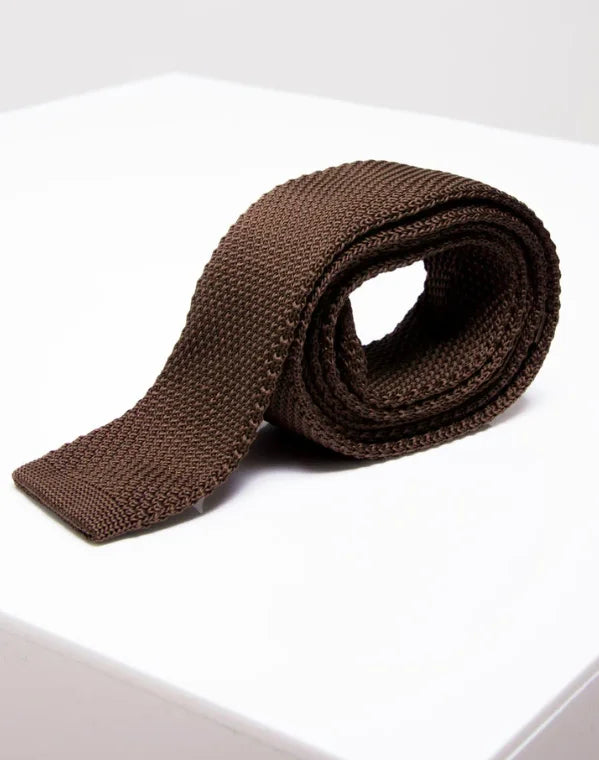 Krawatte Marc Darcy Brown Strick - stropdas