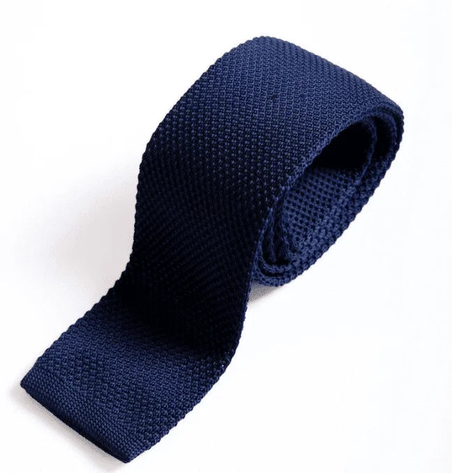 Krawatte Marc Darcy marineblau strick - stropdas