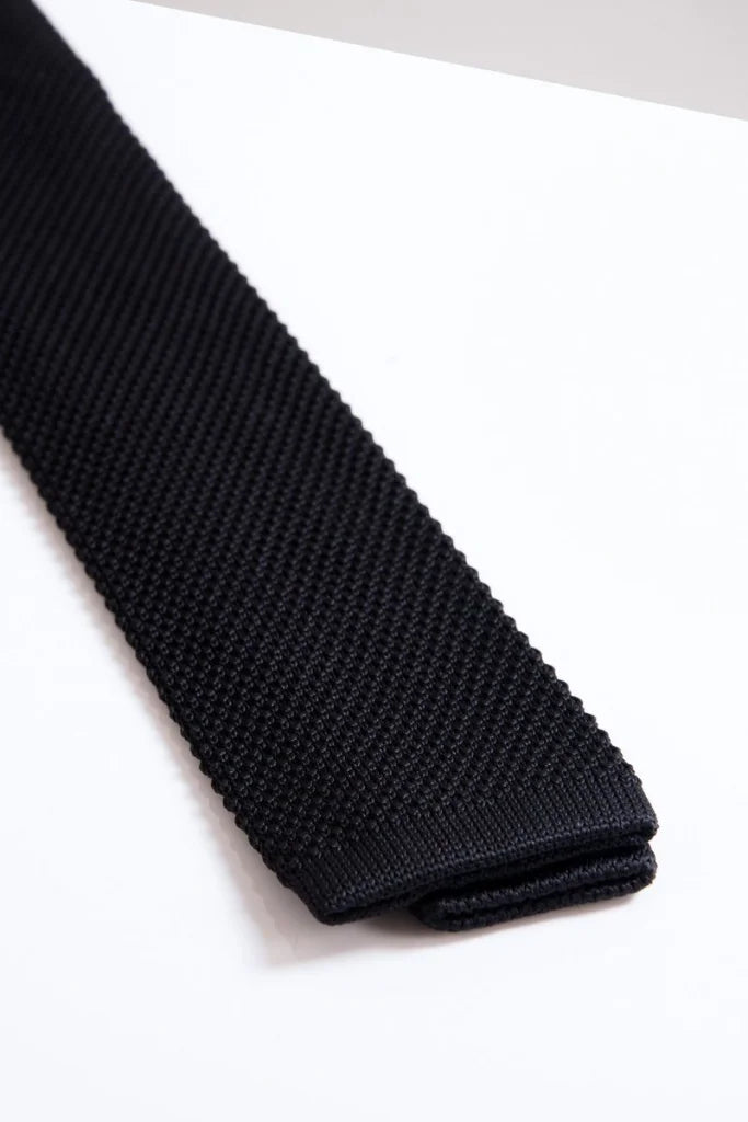 Krawatte Marc Darcy schwarz strick - stropdas