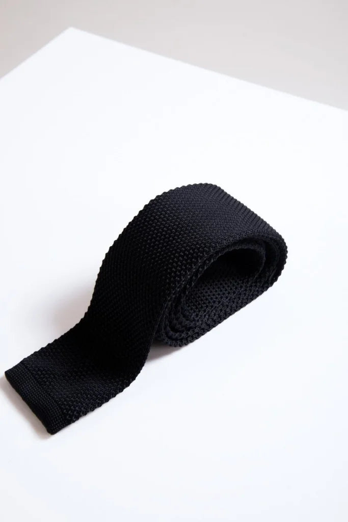 Krawatte Marc Darcy schwarz strick - stropdas
