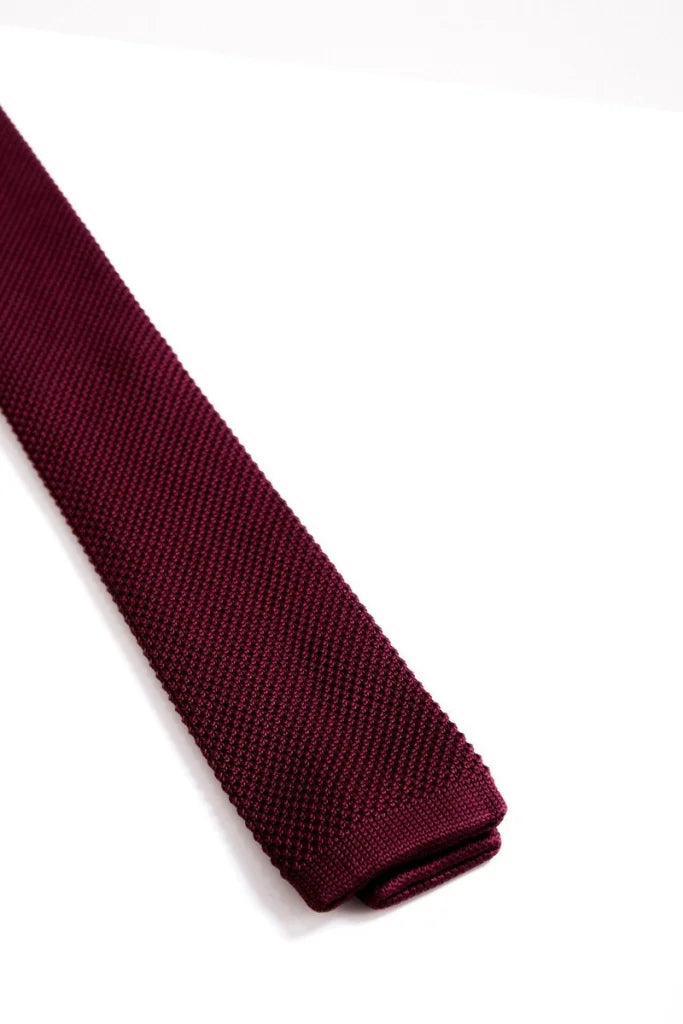 Krawatte Marc Darcy Weinrot Strick - stropdas