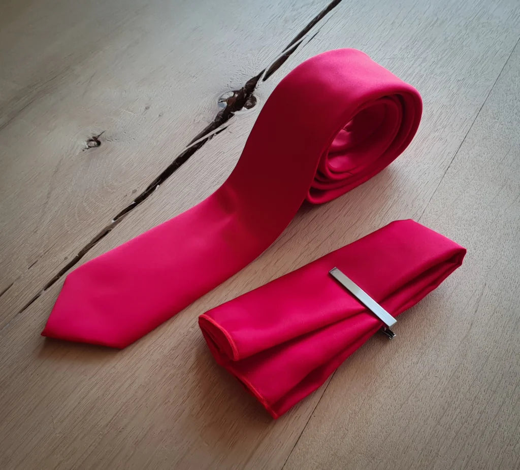 Cavani Krawatte rot Einstecktuch Krawatte & Clip - stropdas