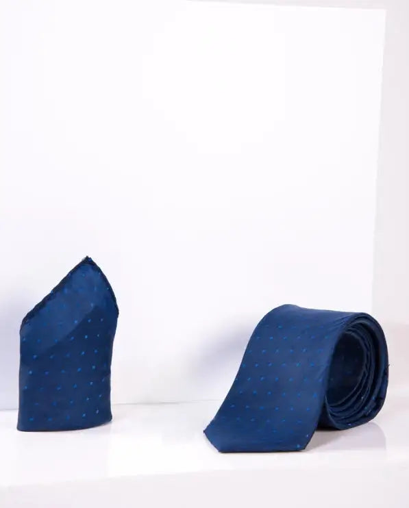 Gentlemens-Set Blue Dot Krawatte mit Einstecktuch | Marc Darcy