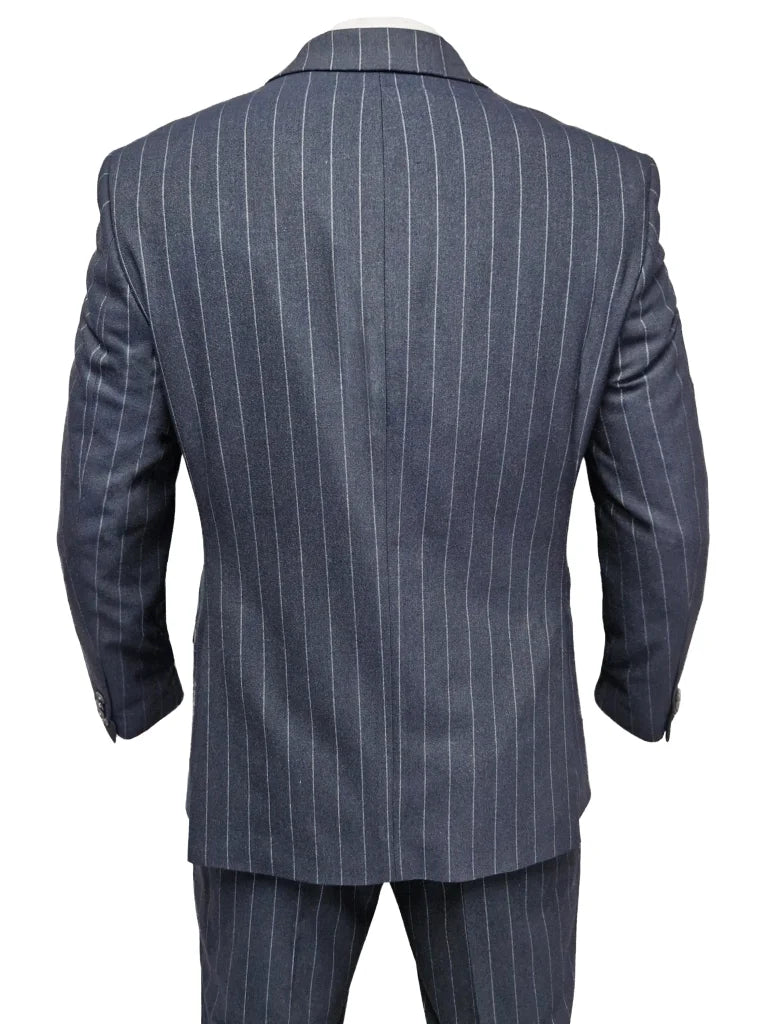 Marineblau gestreiftes Herrenanzug - Cavani Invincible Suit