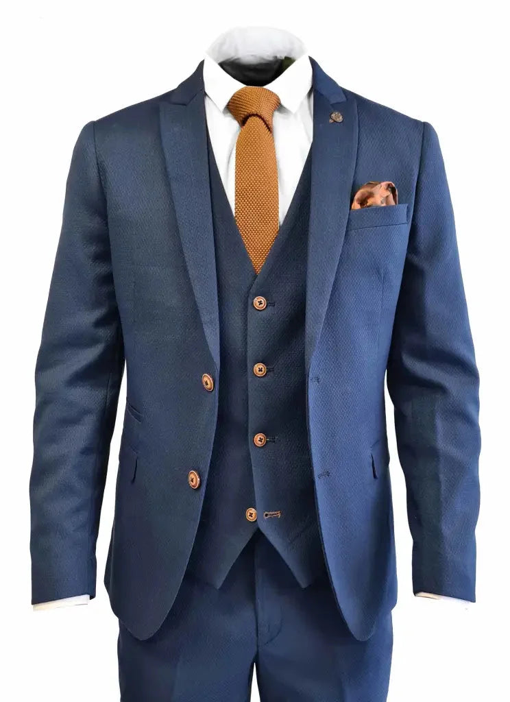 Marineblauer Anzug - Max königsblauer 3-teiliger Anzug -