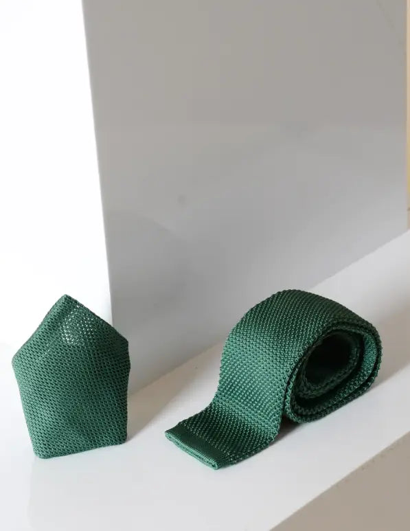 Krawatte Olive green Gestrickt | Marc Darcy - stropdas