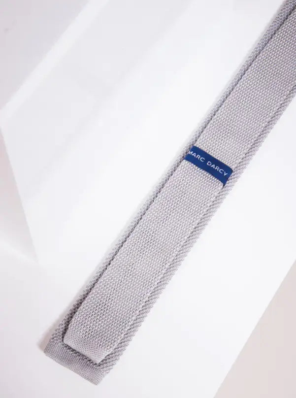 Krawatte Silver Grey gestrickt | Marc Darcy - stropdas