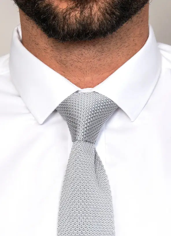 Krawatte Silver Grey gestrickt | Marc Darcy