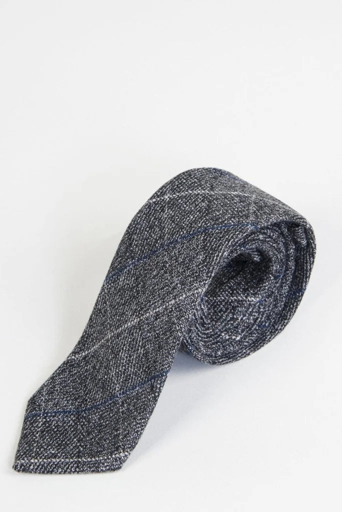 Krawatte Scott Grau Tweed Kariert - stropdas