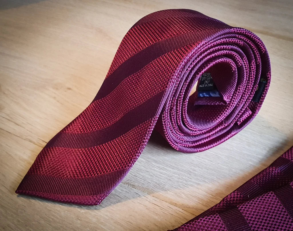 Cavani weinrote Krawatte Einstecktuch Krawattenclip